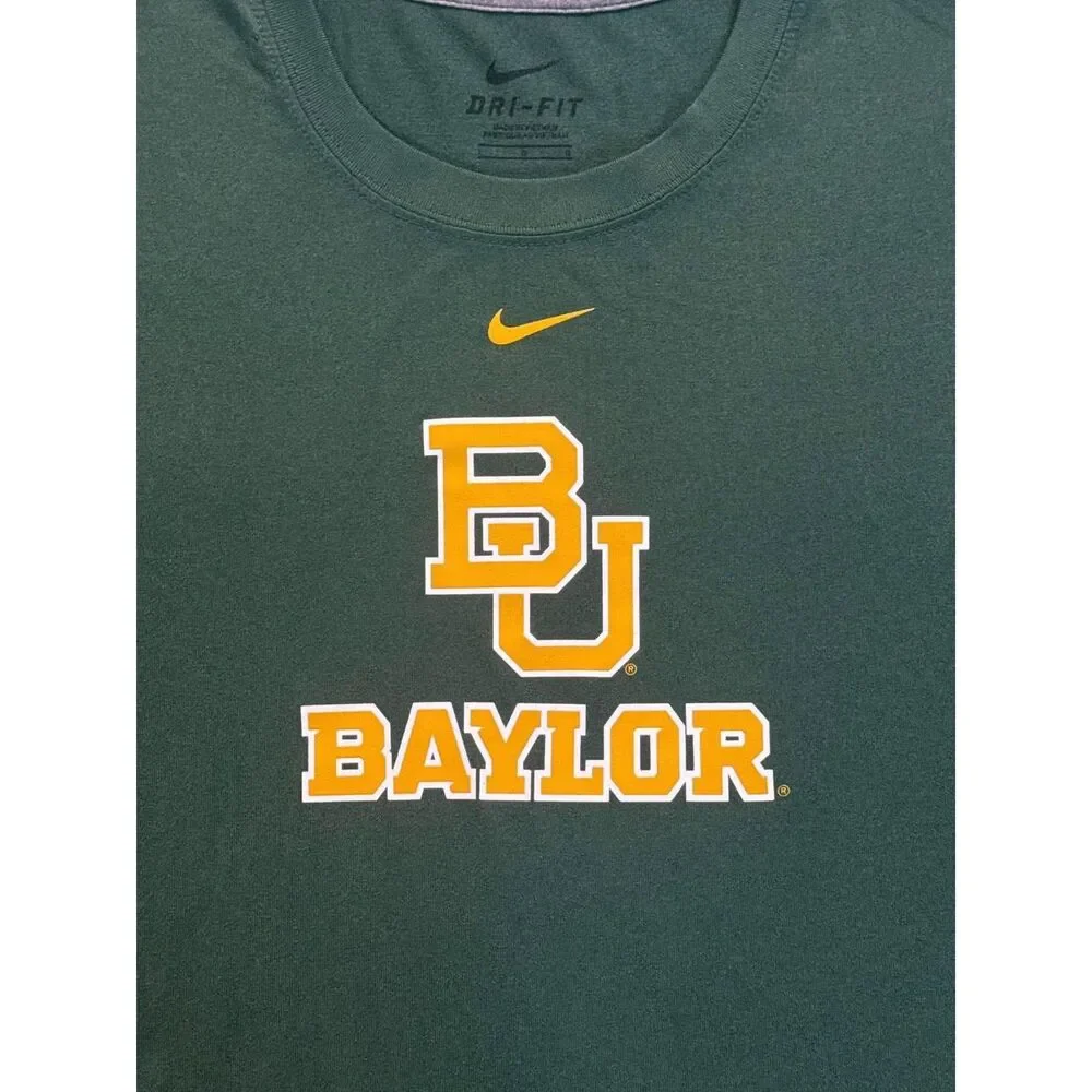 Nike Dri-FIT Baylor University Bears Green Gold Men’s Large T-Shirt